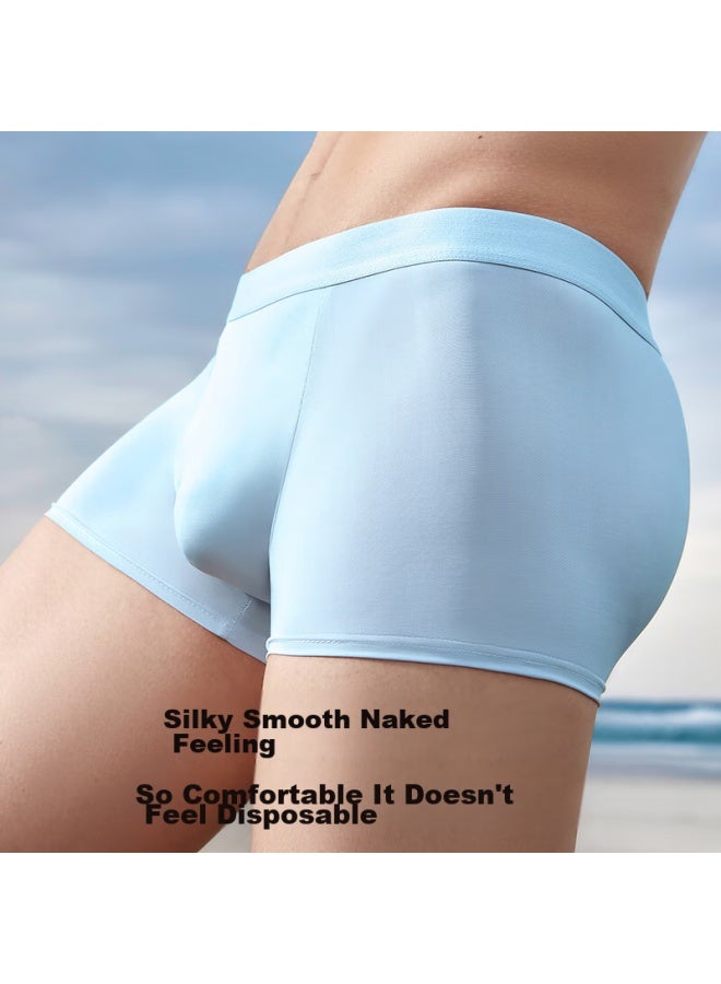 Emxee New Disposable Underwear, Ice Silk Sterilized Shorts, Boxer Briefs, Large Size, Travel-friendly, No-wash, Business Trip, Xxxl Size, 3 Pieces - Image 3