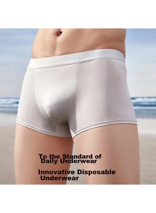 Emxee New Disposable Underwear, Ice Silk Sterilized Shorts, Boxer Briefs, Large Size, Travel-friendly, No-wash, Business Trip, Xxxl Size, 3 Pieces - Image 4