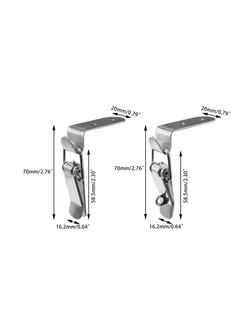 Excefore 90 Degree Buckle Hook Lock Bolt, Stainless Steel Safety Angle Locking Latch, Right Angle Door Hasp Latch, Hasp Latch Lock Bolt for Doors and Windows (Set of 4, Without Lock)  - Image 3