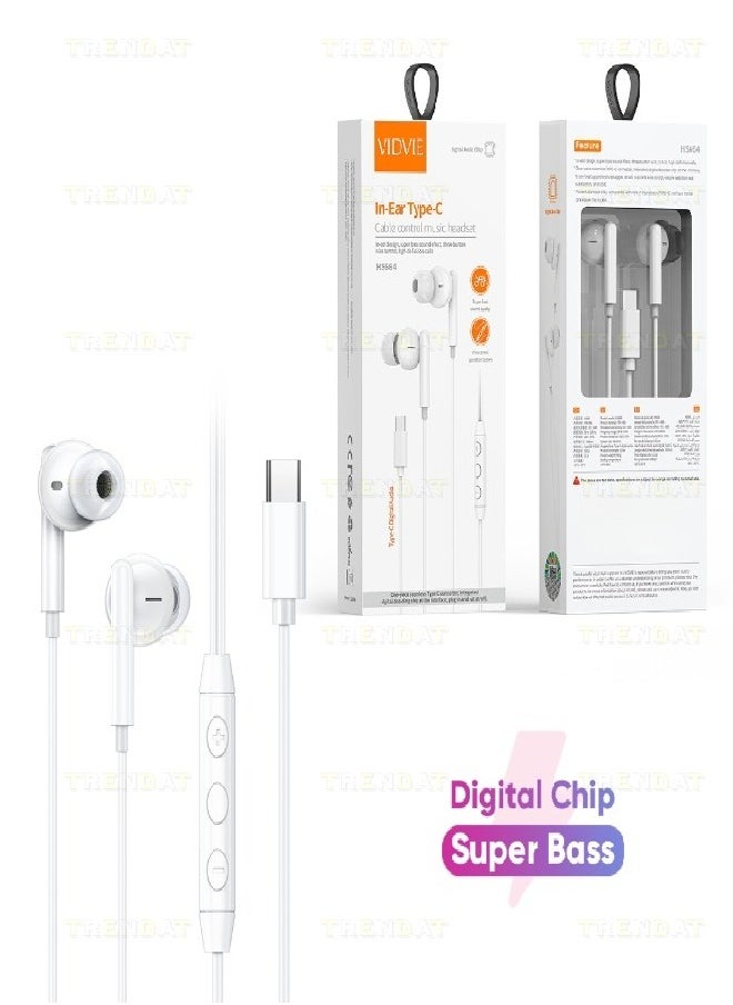 Vidvie - In-Ear Headphone With Type C port Model (HS664) High Quality Stereo Sound and Excellent Microphone - Image 1