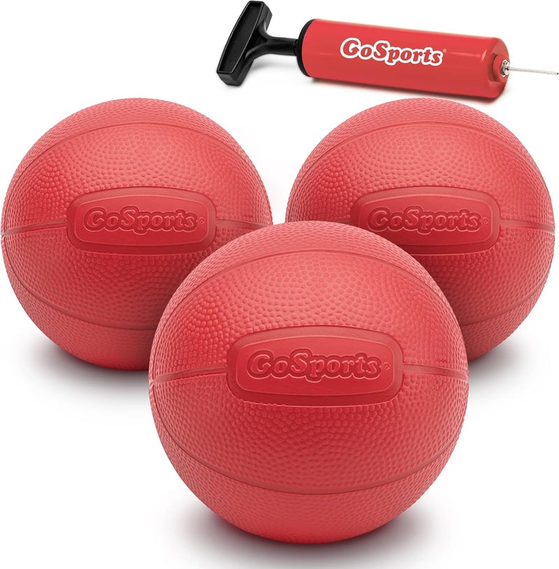 GoSports GoSports 6 Inch Replacement Balls for Little Tikes GoSports Tot Shot and Other Childrens Basketball Hoops  Soft 3 Pack Toddler Basketballs with Pump - Image 1