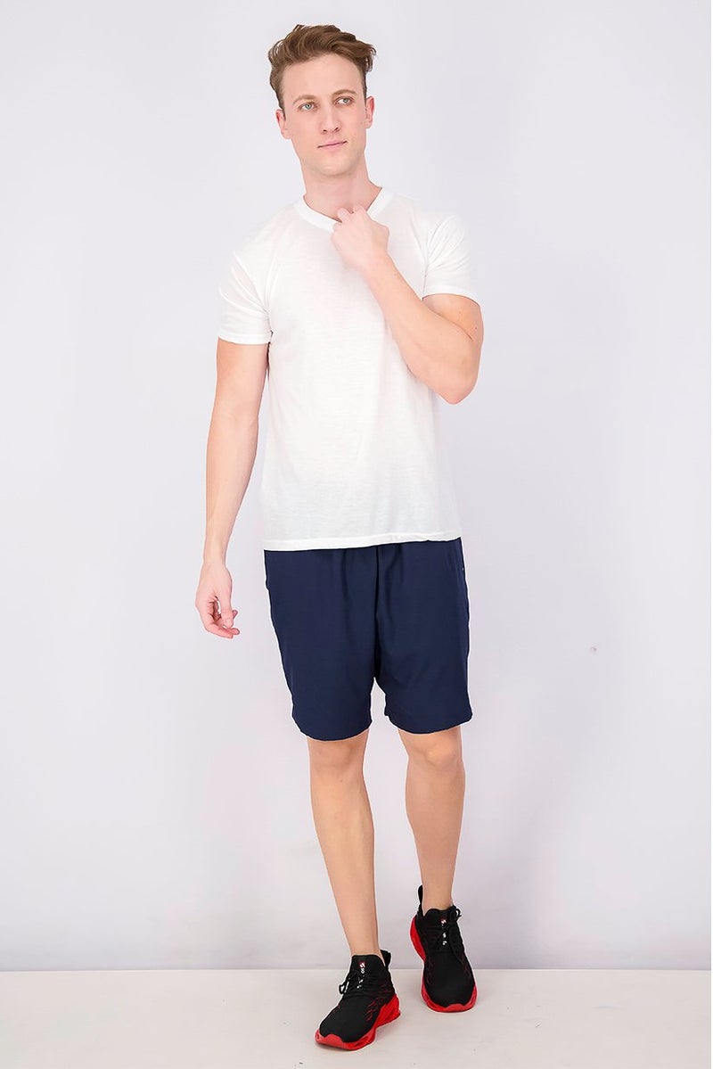 Rainforest Men Sportswear Fit Training Shorts, Navy - Image 3