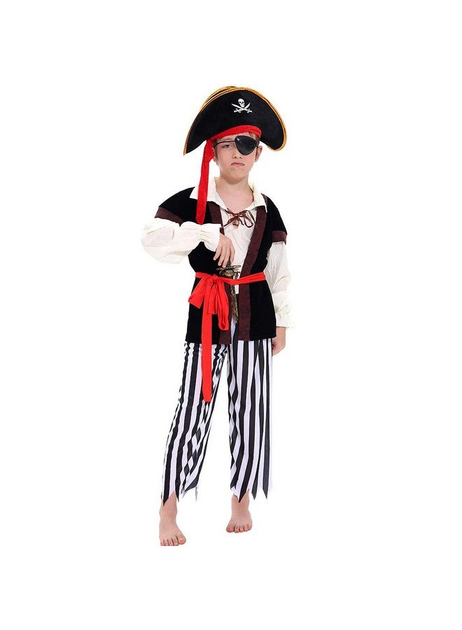 Tacobear Pirate Costume Kids Deluxe Costume Pirate Sword Compass Earring Purse Coins Medallion Pirate Accessories for Halloween Party - Image 4