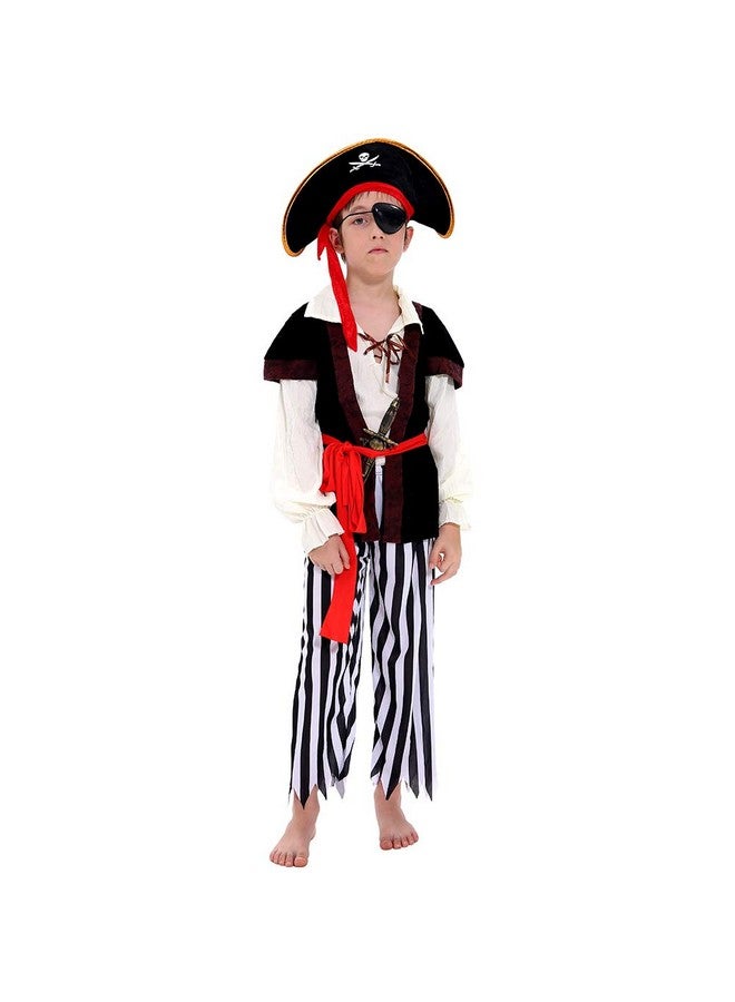 Tacobear Pirate Costume Kids Deluxe Costume Pirate Sword Compass Earring Purse Coins Medallion Pirate Accessories for Halloween Party - Image 2