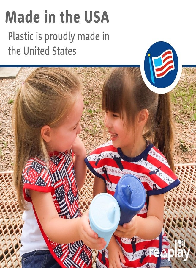 Re-Play Sippy Cups for Toddlers - 10 Oz. Reusable Spill Proof Cups for Kids, Dishwasher/Microwave Safe - Made in USA - Set of 4-3.13" x 6.25" - Space - Image 3