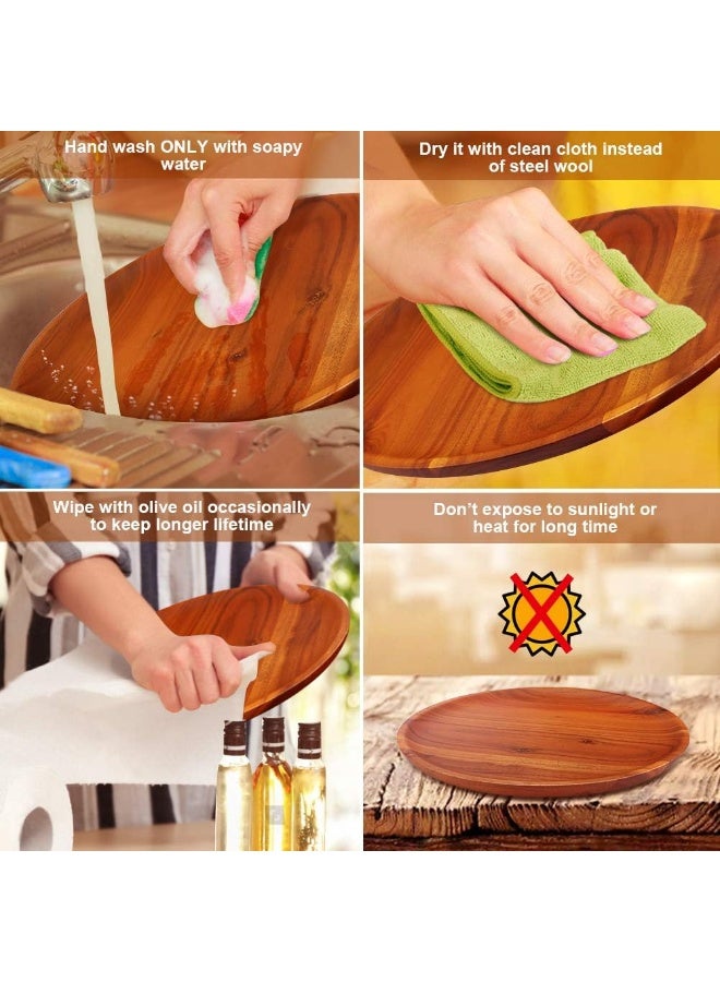 AIDEA Wood Dinnerware Set 12pcs Acacia Wood Tableware Set Dishes Set for 4 - Image 4