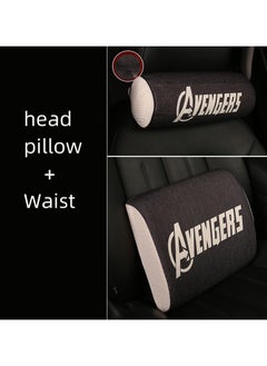 AVENGERS Lumbar Support Pillow and Car Headrest Neck Pillow Set 