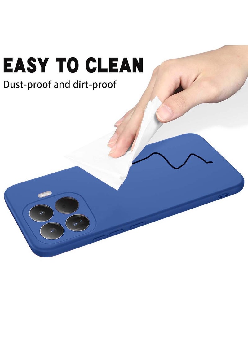 Wtech Xiaomi 15T Pro 5G 2025 Soft Liquid Silicone Case Cover (MCRPSN) - Navy Blue - Image 2