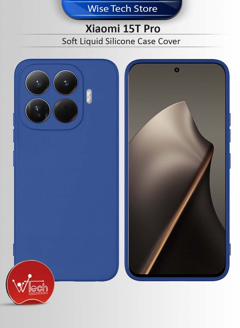 Wtech Xiaomi 15T Pro 5G 2025 Soft Liquid Silicone Case Cover (MCRPSN) - Navy Blue - Image 1