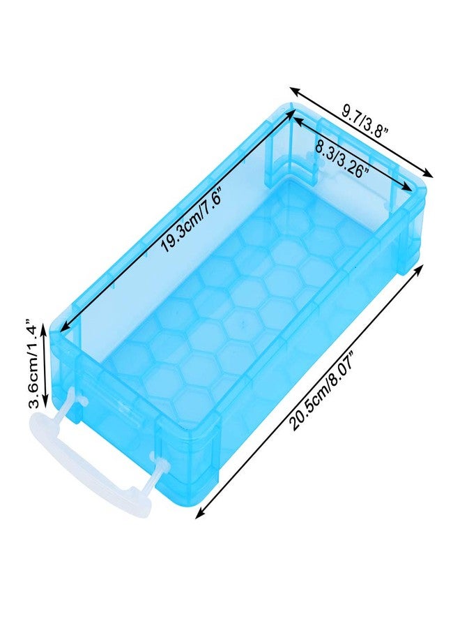 BTSKY 6 Colors Large Capacity Pencil Box with White Buckles, Office Supplies Storage Organizer Box, Brush Painting Pencils Storage Box Watercolor Pen Container Drawing Tools - Image 4