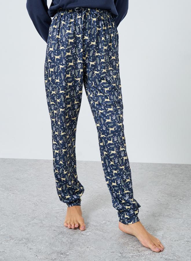 ستايلي طقم بيجاما من بنطال بأساور مع تيشيرت سادة - Image 4