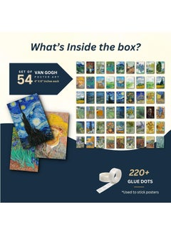 ARTCREST ARTCREST Vincent Van Gogh Brushes of Brilliance Wall Collage Kit Set of 54 Small Posters Aesthetic Wall Dcor for Bedroom Home Office or Dorm Room  - Image 4