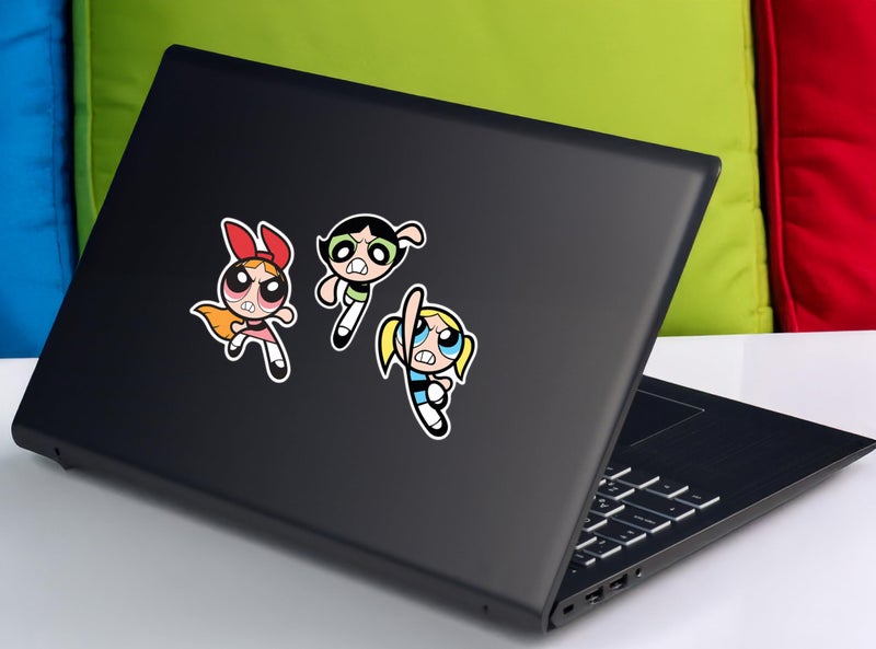 Elektroplate Officially Licensed Powerpuff Girls Action Trio Dynamic Decals | Premium Auto-Grade All Weather Vinyl Sticker for Car, Water Bottle, Laptop, Cooler, Phone | Made in The USA | Set of 3 - Image 5