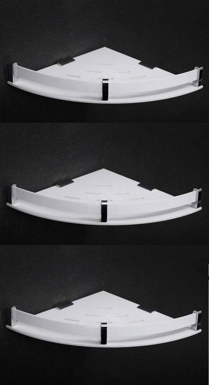 MOXWARE Stylish Acrylic Corner Bathroom Shelves | Wall Mounted Bathroom Corner Shelf | Corner Rack 10x10 Inches | Corner Rack for Bedroom, Kitchen, Bathroom Corner | Pack of 3 - Image 1