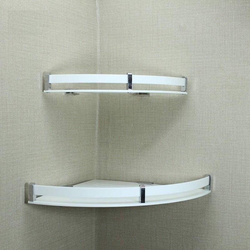 MOXWARE Stylish Acrylic Corner Bathroom Shelves | Wall Mounted Bathroom Corner Shelf | Corner Rack 10x10 Inches | Corner Rack for Bedroom, Kitchen, Bathroom Corner | Pack of 3 - Image 5