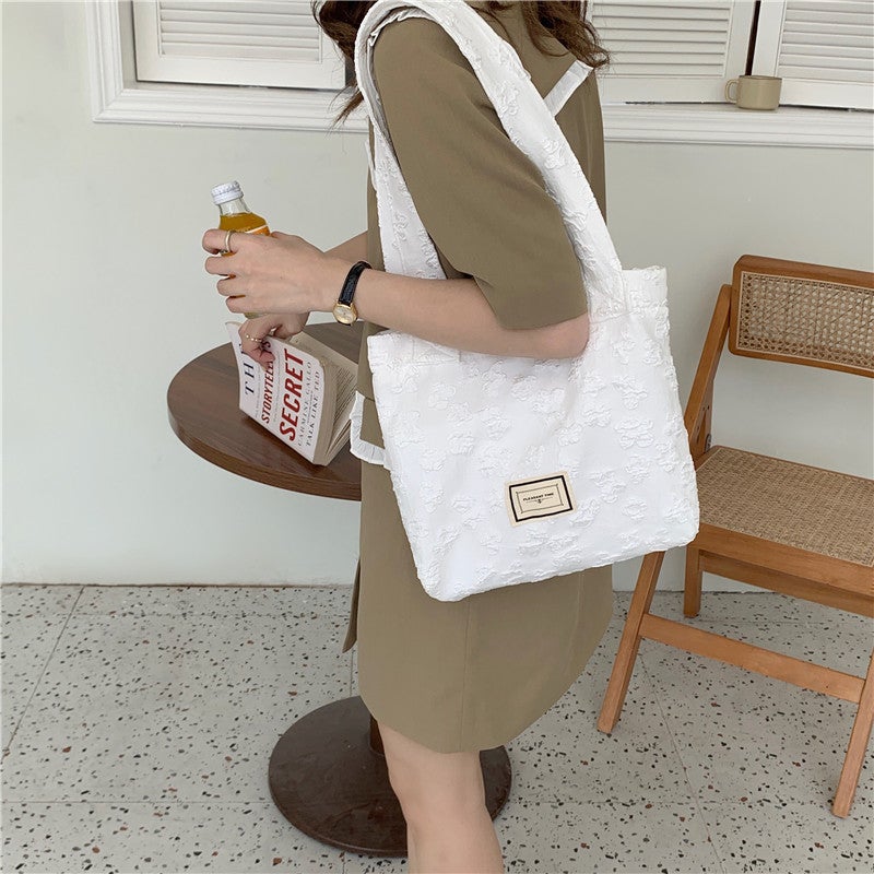 حقيبة كتف نسائية رجعية بنقشة الزهور - Image 4