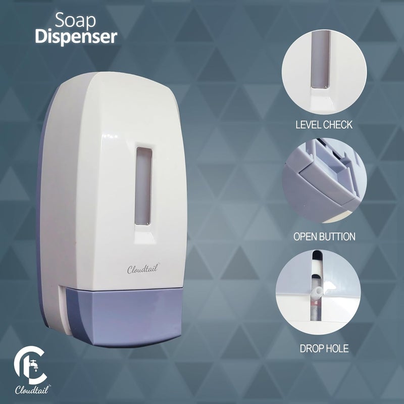 Cloudtail Cloudtail SoapConditionerShampooSanitizerGelFoamLiquidLotionHand WashDispenserWall MountedIdeal For KitchenBathroomWash BasinMaterial AbsPlasticCapacity 500MlColor WhiteSet Of 1  - Image 4