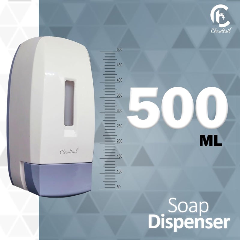 Cloudtail Cloudtail SoapConditionerShampooSanitizerGelFoamLiquidLotionHand WashDispenserWall MountedIdeal For KitchenBathroomWash BasinMaterial AbsPlasticCapacity 500MlColor WhiteSet Of 1  - Image 3