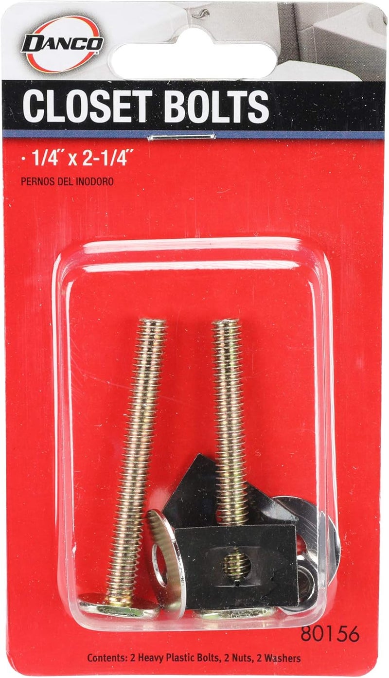 Danco Brass Closet Bolts with Nuts and Washers Toilet Bolt Set, 1/4 inch x 2-1/4 inch, Brass, 2-Set (80156) - Image 4