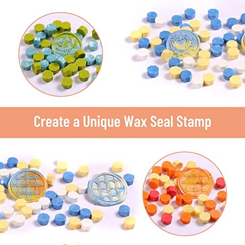 Comealltime 630Pcs Sealing Wax Beads, Spring Garden Theme Wax Seal Stamp Kit with 1Pcs Melting Spoon, 10Pcs Tea Light Candles with Gift Box(Spring Garden) - Image 5