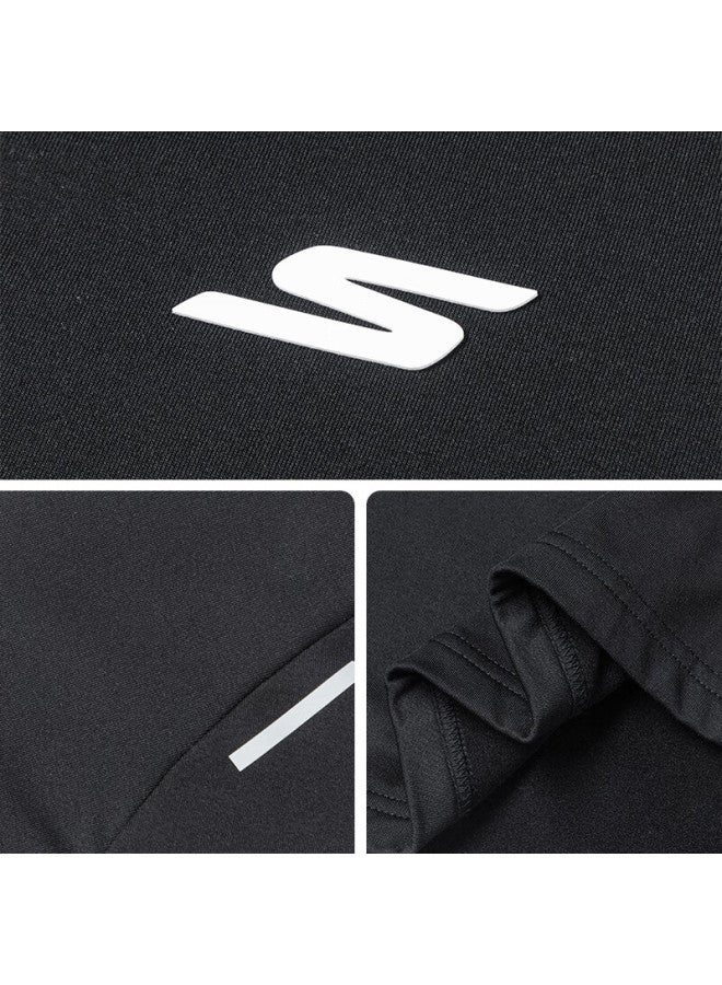 Skechers Men's Fleece-lined Half-zip Pullover Sweatshirt Autumn Winter Casual Knit Sportswear