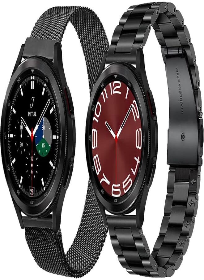 OTOPO - Galaxy Watch 4/6 Classic Bands 47mm 46mm 43mm 42mm Metal,Watch 7 6 5 4 FE Band 40mm 44mm,Watch 5 Pro Bands 45mm, OTOPO 20mm Stainless Steel Straps Replacement Bracelet for Men Women - Image 1