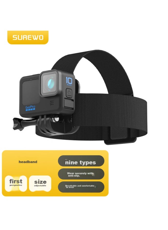 Surewo Head Strap For Gopro, Insta360 Action Camera, Dji Action 5 Pro/4/3, First-person View Fixed Mount, Acepro2 Headwear Accessory - Image 1
