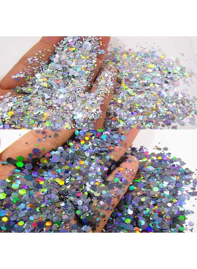 LifexTol - 12 Colors Hexagon Chunky Glitter Crafts Sequins Holographic Gold Silver Black Mylar Pink Sparkles Nail Art Flakes For Resinmakeupnail Tips (Hexagonb) - Image 1