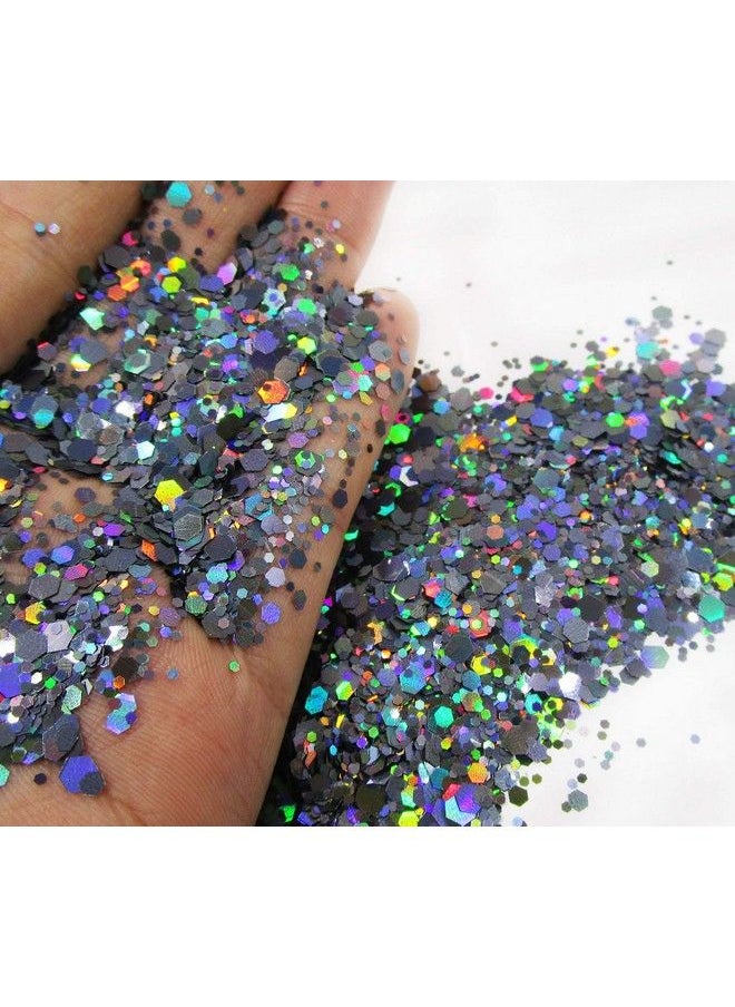 LifexTol - 12 Colors Hexagon Chunky Glitter Crafts Sequins Holographic Gold Silver Black Mylar Pink Sparkles Nail Art Flakes For Resinmakeupnail Tips (Hexagonb) - Image 1