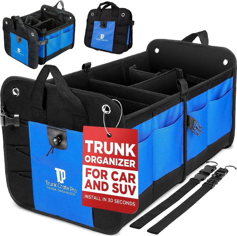 TrunkCratePro Collapsible Portable Multi Compartments Heavy Duty Non-Slip Cargo Trunk Organizer Storage - Image 1