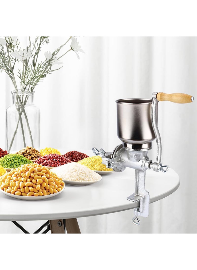 HURRISE Corn Grinder with High Hopper Grain Mill Manual Grinder For Corn Rice Soybeans Pepper Chickpeas Cast Iron Wheat Grinder DryWet Grinding For Domestic Use  - Image 2