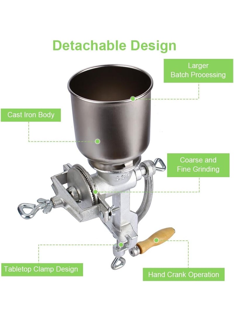 HURRISE Corn Grinder with High Hopper Grain Mill Manual Grinder For Corn Rice Soybeans Pepper Chickpeas Cast Iron Wheat Grinder DryWet Grinding For Domestic Use  - Image 5