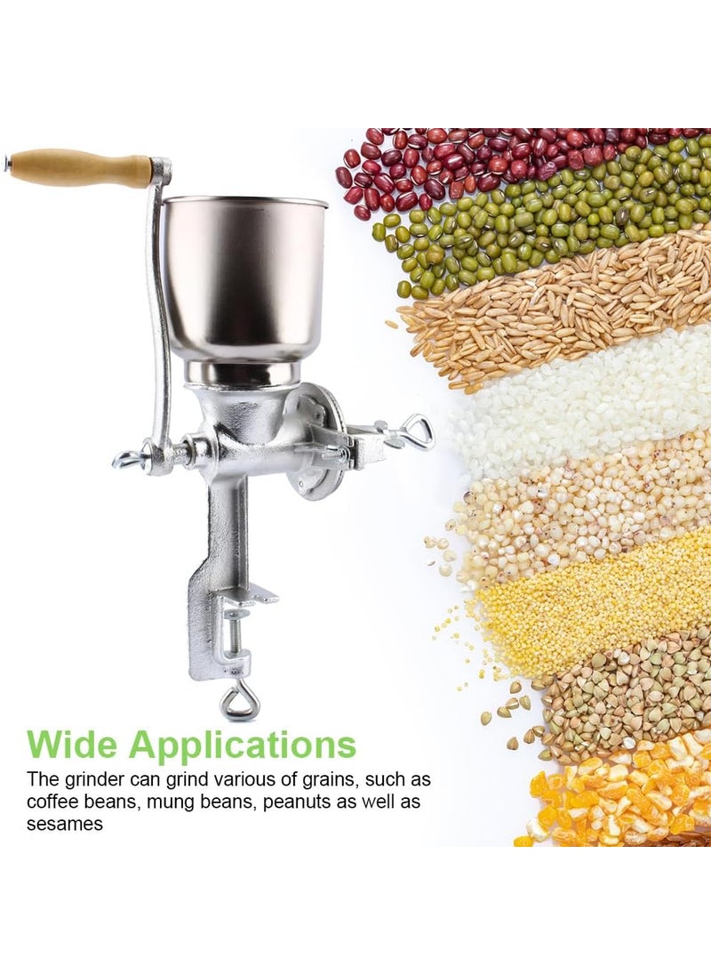 HURRISE Corn Grinder with High Hopper Grain Mill Manual Grinder For Corn Rice Soybeans Pepper Chickpeas Cast Iron Wheat Grinder DryWet Grinding For Domestic Use  - Image 3