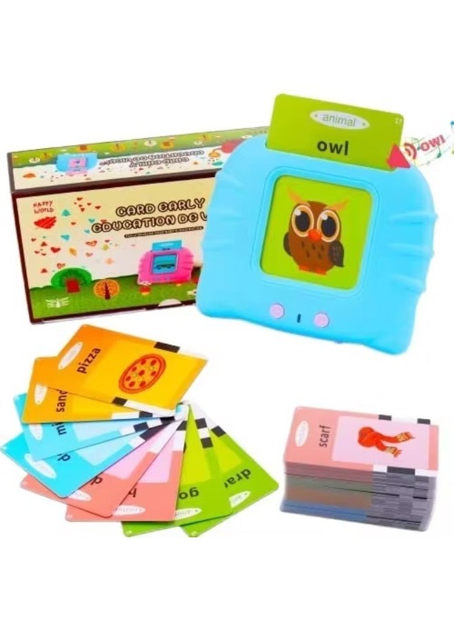 كوينز طاقات تعليمية ناطقة لتعليم الأطفال من عمر 1 إلى 6 سنوات، باللغة الإنجليزية البريطانية، تحتوي على 224 كلمة، لعبة تعليمية صوتية تفاعلية، مورد تعليمي لمرحلة ما قبل المدرسة، لعبة إلكترونية تعليمية وتفاعلية، هدية مثالية للأطفال في أعياد الميلاد – باللون الأزرق. - Image 1