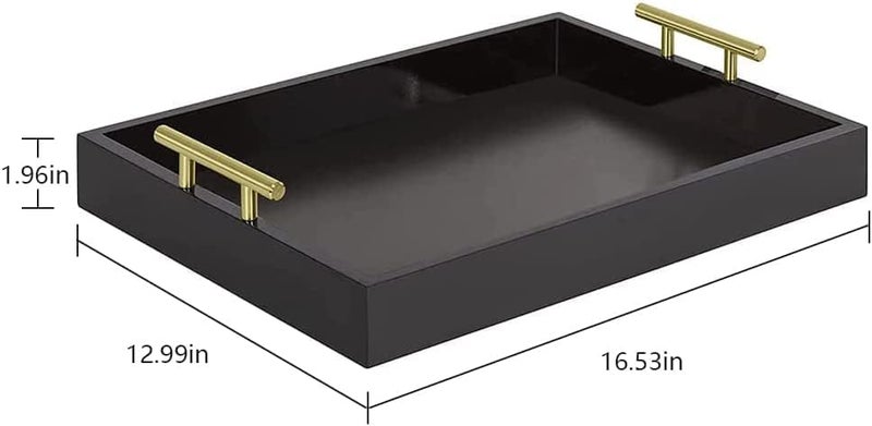 DDS Dream Decor Shoppee Handmade Serving Tray for Tea Coffee & Breakfast (Black) - Image 2