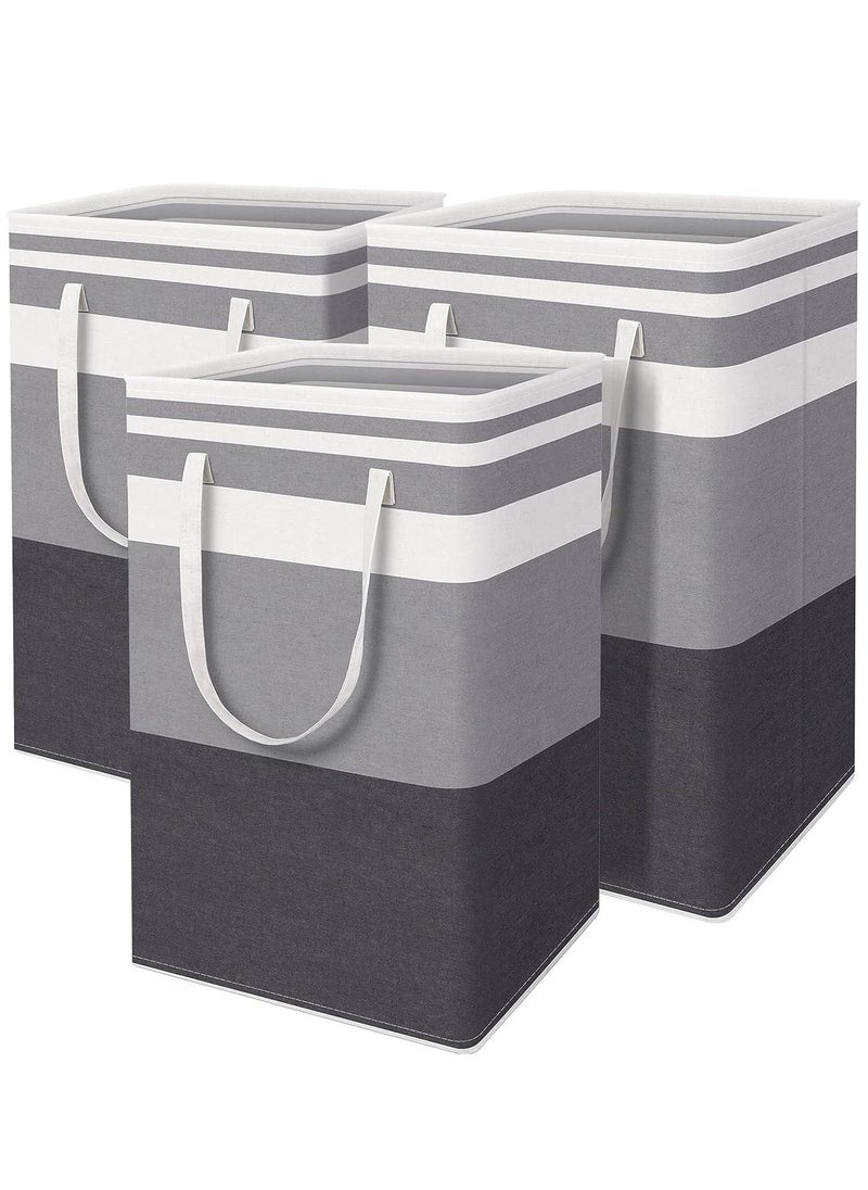 Gerenic - 3-pack Laundry Hamper, 75L Collapsible Large Laundry Baskets with Easy Carry Handles, Freestanding Waterproof Clothes Hamper, Storage Basket for Toys Clothes, Laundry Organizer - Image 1