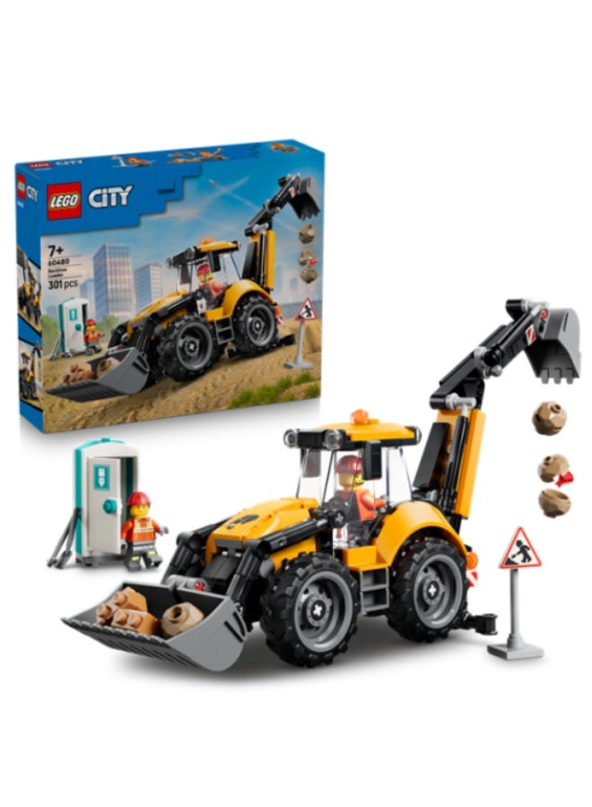 LEGO Yellow Backhoe Loader Building Set - Image 1