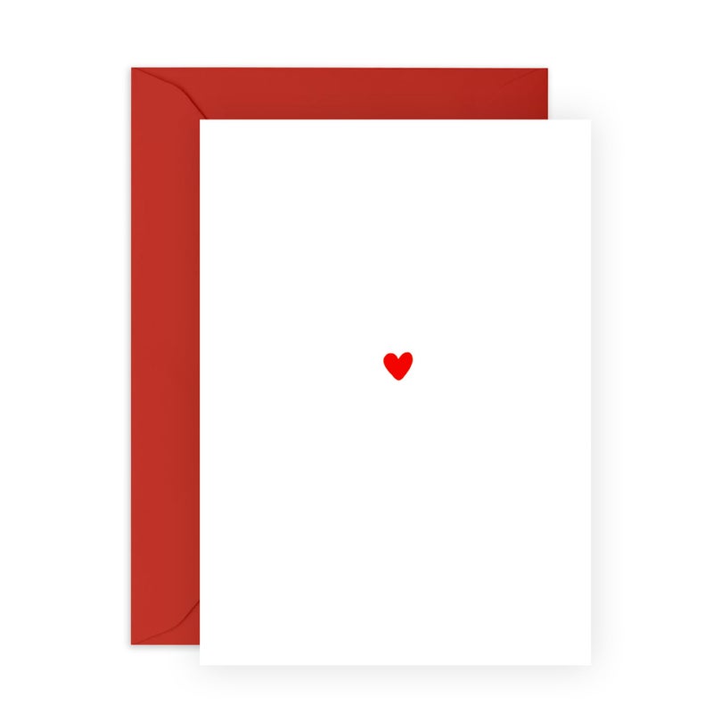 Central 23 Minimalist Love Greeting Card - 'Simple Heart - Lovely Gifts for Him, Her, Husband, Wife, Girlfriend, Boyfriend, Spouse, Partner, Couples, Women, Men - Valentines Day - Comes with Fun Stickers - Image 1