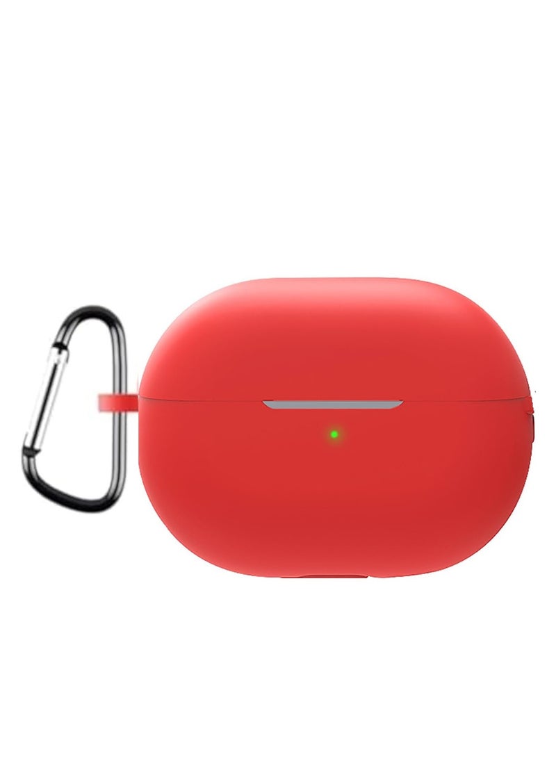 Silicone Case Compatible with Huawei Freebuds Pro 3 Earbuds Soft Silicone Protective Case Cover  Shockproof Sleeve with Carabiner Red - Image 2