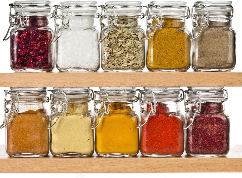 SPANLA Spice Jars, 24 Pack 4oz Small Glass Jars with Airtight Hinged Lid, With 24 Spice Labels & Silicone Funnels, Airtight Glass Jars for Spices, Condiments Herb Seasoning Art Craft Storage - Image 4