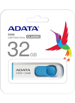 ADATA C008-32GB 32GB Usb2.0 Classic (White + Blue) Flash Memory 
