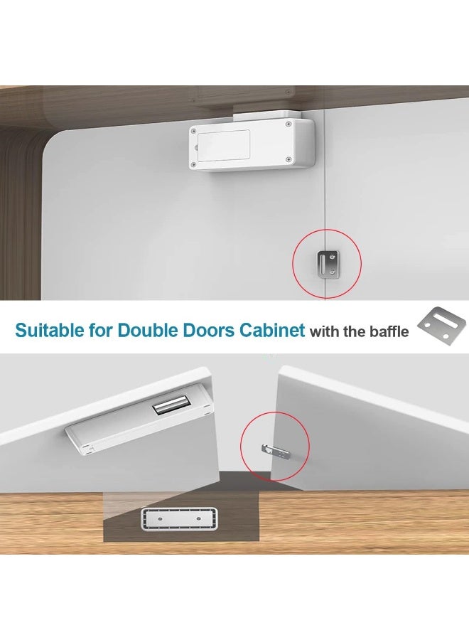 eLinkSmart Hidden Drawer Lock with RFID Card NFC for Child Safety Cupboard Door Kitchen Pantry Furniture Support Phone or Watch App No Drilling Required White - Image 5