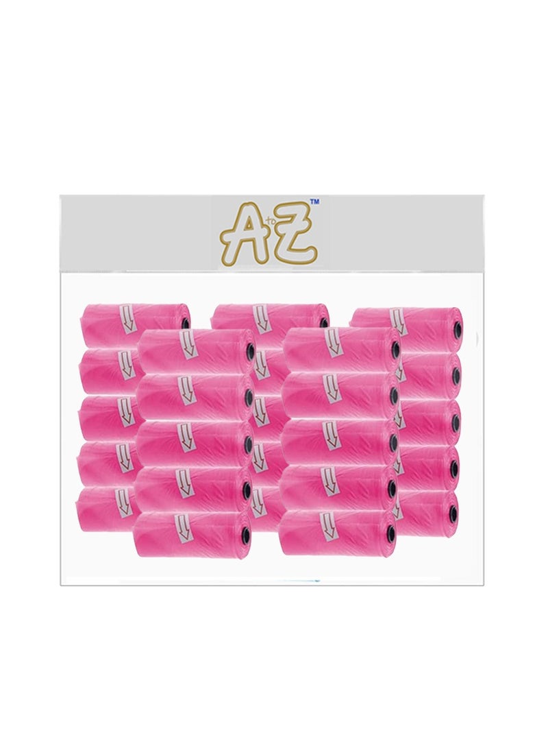 A to Z Disposable Non Scented Bag 22 x 32cm Count 375 Pack of 25 - Pink - Image 1