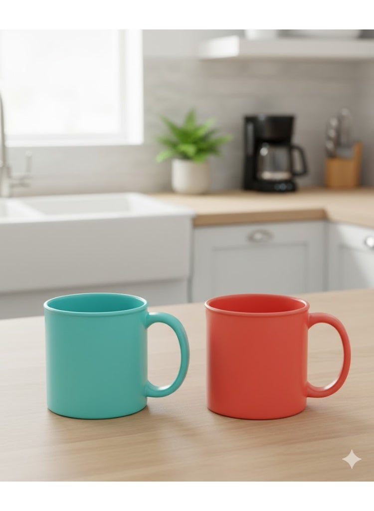 فافيلا مج بلاستيك دائري بلون عشوائي – عملي وخفيف الوزن للاستخدام اليومي-1082-قطعتين - Image 3