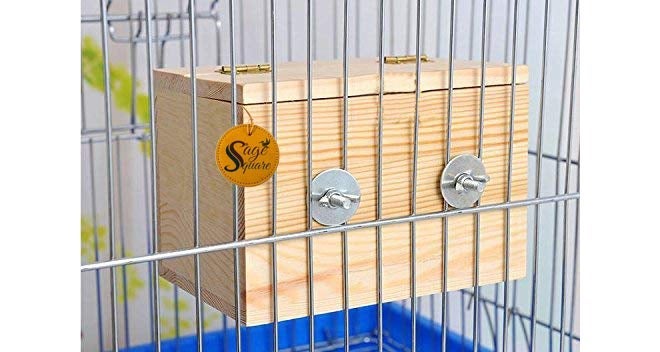 Sage Square صندوق تربية طبيعي للطيور متوسطة الحجم (الببغاوات، الكوكاتيل، إلخ) مع عارضة متصلة - Image 2