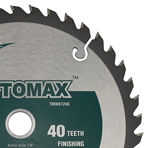 TOMAX 6-1/2-Inch 40 Tooth ATB Finishing Saw Blade with 5/8-Inch DMK Arbor - Image 4