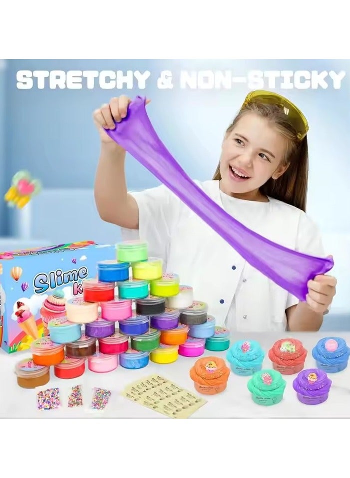 Butter Slime Set for Kids – 10×50 ml Colorful Butter Slimes with Charms, Beads & Accessories – Soft, Stretchy Sensory Toy Kit, Perfect for creative kids’ crafts, stress relief, birthday gifts, and educational toys, Ideal for boys & girls who love slime toys and hands-on fun/ Slime Toys/ butter slime kit/ Slime accessories/ Kids toys/ Safe, non-toxic, and hours of fun - Image 2