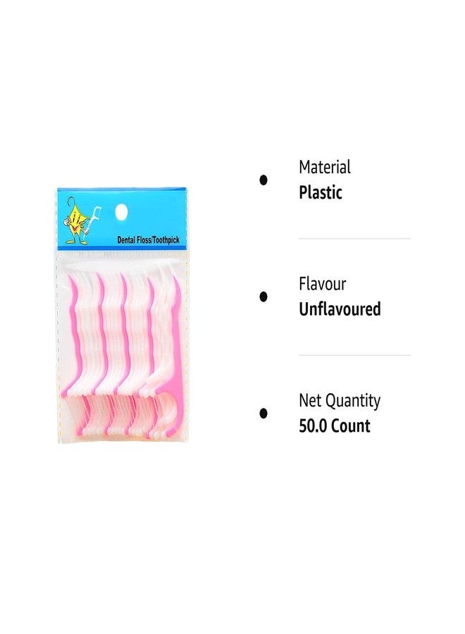Decorcrafts Dental Hygiene Floss Oral Dental Tooth Pick Flossers Toothpick Cleaners, Tooth Flossing Head Oral Dental Hygiene Brush Tooth Cleaning Tool (Pack of 100Pcs) Mouth Denture Cleaner - Image 2