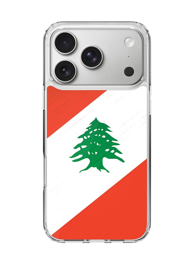Stylizedd Classic Clear MagSafe Case for iPhone 17 Pro , Hybrid Soft Case Flexible Edges Anti Drop TPU PC Gel Thin Transparent Cover [ Designed for iPhone 17 Pro ] - Flag Of Lebanon Full Print