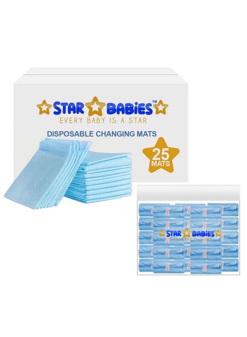 STAR BABiES Disposable Chaging Mat Pack Of 25 Scented Bag Pack Of 25 - Blue  - Image 1